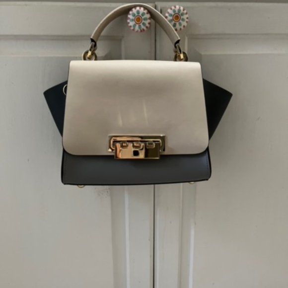 ZAC Zac Posen Eartha Top-Handle Crossbody - Color-Block (Cream/Storm/Navy) - Picture 1 of 6